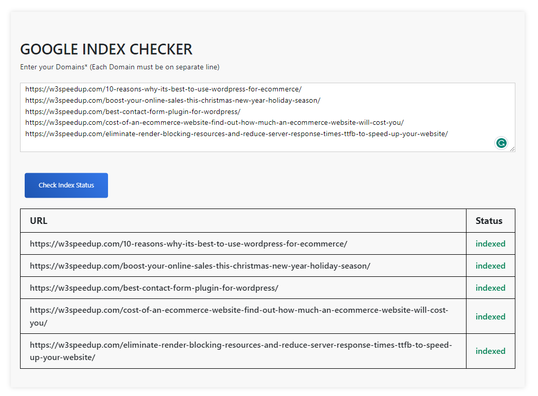 Google Index Checker 1 Google Index Checker